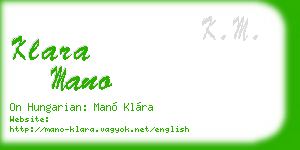 klara mano business card